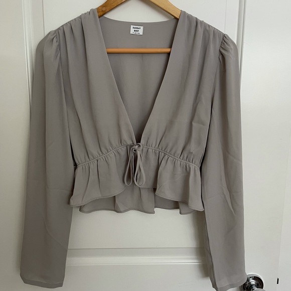 Sunday Best Tops - NWT Sunday Best Cropped Front-tie Blouse